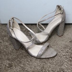 David’s Bridal Glitter Strap Heel